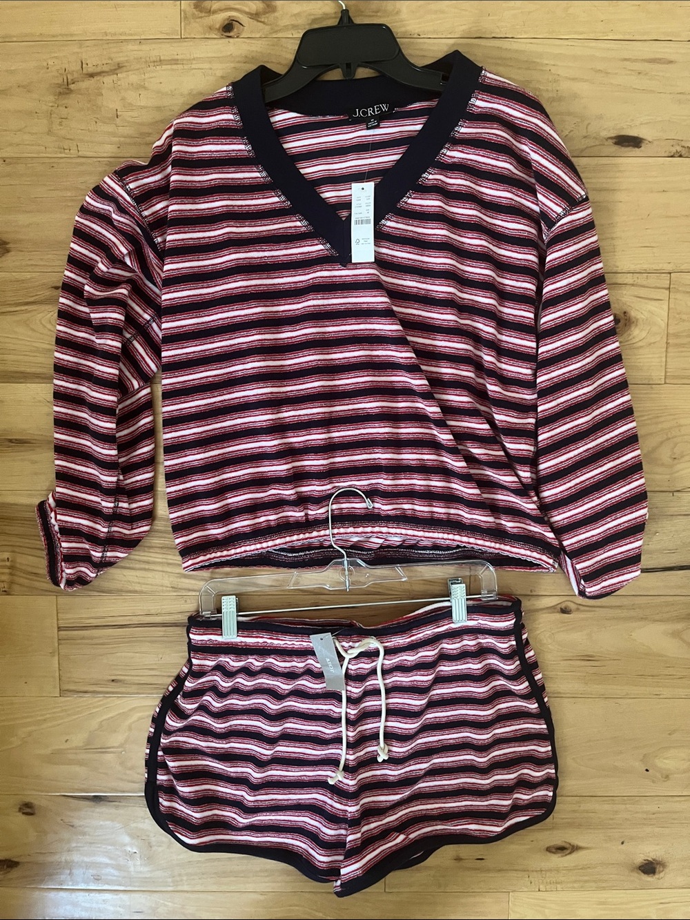 J. Crew Striped Towel Terry Set, BNWT Size M